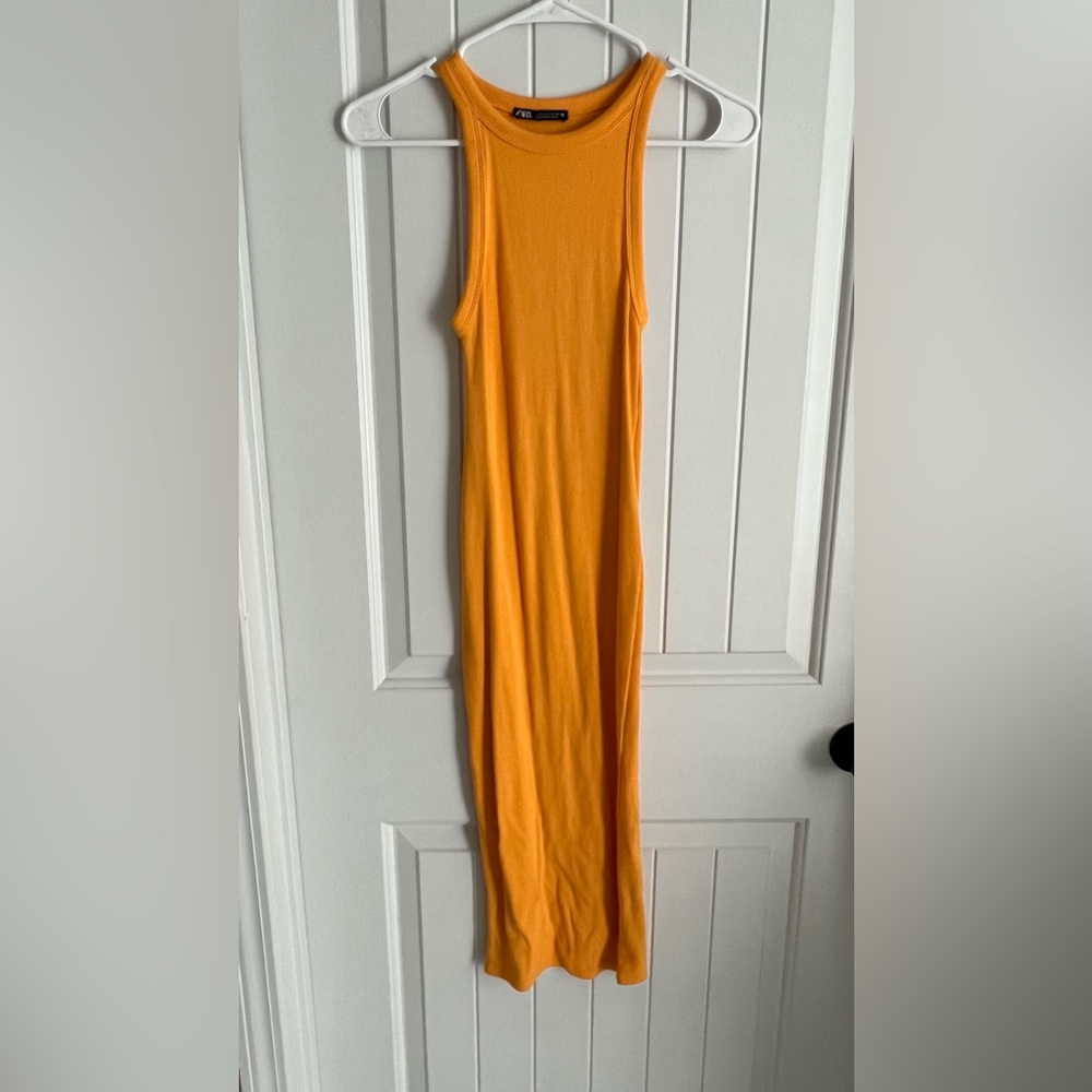 Orange Zara MIDI Dress size Small